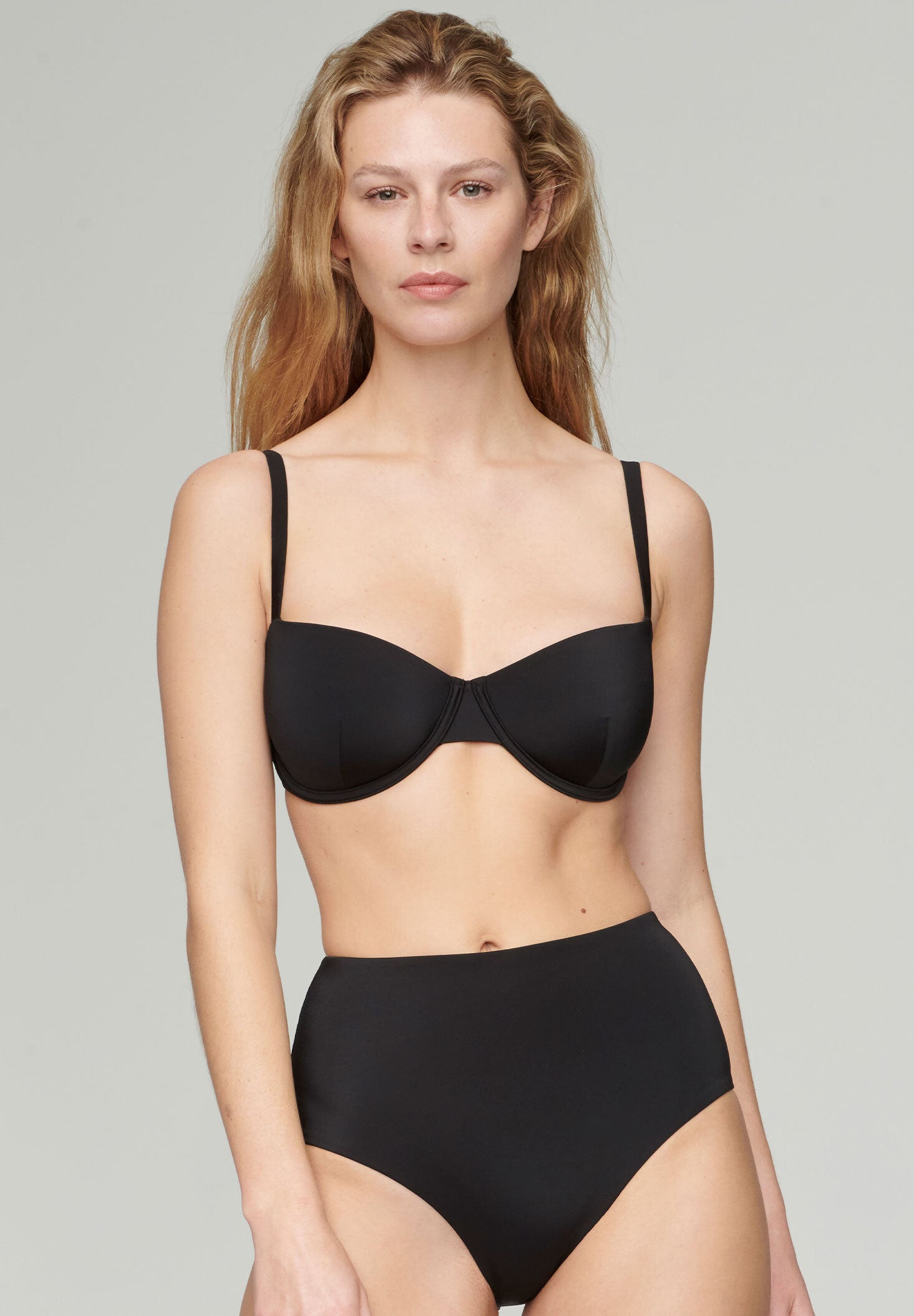 Women's Balconette Underwire Crepe Bikini Top - Shade & Shore™ Black 36DD